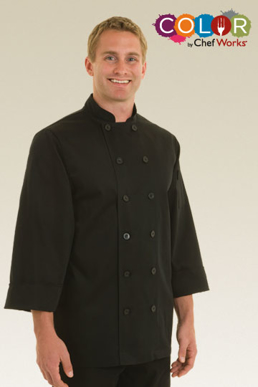 Picture of Chef Works - BAST - Bastille Black Basic Chef Coat